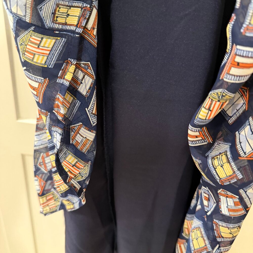 Maison Jules House Print Dress | Size 2 | Navy - Picture 8 of 8